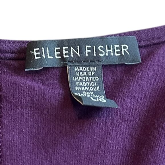 Eileen Fisher Purple Sleeveless Shift Dress Stretch Fabric Size Large Women's - Picture 10 of 10